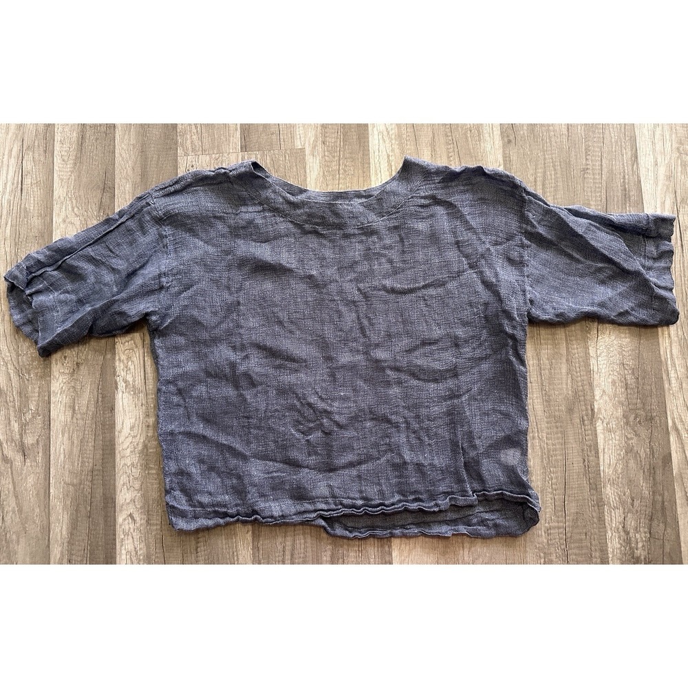 J. Jill Pure Jill‎ Shirt Womens XS Blue Linen Oversized Airy Weave Lagenlook